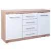WENDY - Buffet 2 Portes 4 Tiroirs Aspect Chêne Et Blanc -Electroménager Soldes buffet 9527129