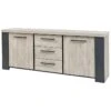 HERACLES - Buffet 2 Portes 3 Tiroirs Imitation Bois -Electroménager Soldes buffet 9527247