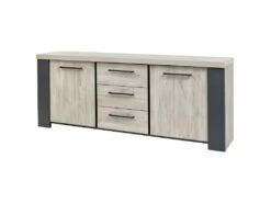 HERACLES - Buffet 2 Portes 3 Tiroirs Imitation Bois