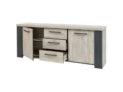 HERACLES - Buffet 2 Portes 3 Tiroirs Imitation Bois -Electroménager Soldes buffet 9527251