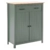 TINA - Meuble Haut 2 Portes 1 Tiroir Bois Ciré Coloris Vert -Electroménager Soldes buffet 9528967