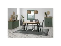 TINA - Meuble Haut 2 Portes 1 Tiroir Bois Ciré Coloris Vert 7 TINA - Meuble Haut 2 Portes 1 Tiroir Bois Ciré Coloris Vert -Electroménager Soldes buffet 9528969