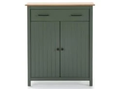 TINA - Meuble Haut 2 Portes 1 Tiroir Bois Ciré Coloris Vert 9 TINA - Meuble Haut 2 Portes 1 Tiroir Bois Ciré Coloris Vert -Electroménager Soldes buffet 9528973