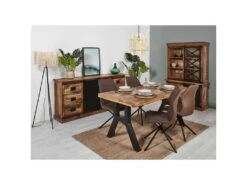 SUMATRA - Buffet 2 Portes Manguier Et Métal Noir -Electroménager Soldes buffet 9531259