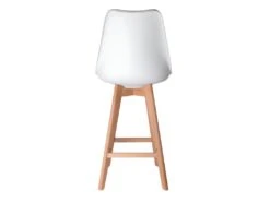 PARSA - Lot De 4 Chaises Hautes Blanches Et Pieds Bois -Electroménager Soldes chaise 10020797