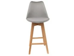 PARSA - Lot De 4 Chaises Hautes Grises Et Pieds Bois -Electroménager Soldes chaise 10030783