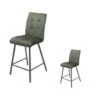 Duo De Chaises De Bar Matelassées Tissu/Métal Vert - HELIA -Electroménager Soldes chaise 11136531
