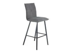 Duo De Chaises De Bar Métal/Tissu Gris - FRESNO