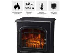 Cheminée électrique LED Effet Flamme 3D Réglable 900W 1800W Sur Pied -Electroménager Soldes cheminee 12517659