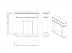 Cheminée électrique à Poser VESUVIA - Avec Manteau - L98 X P24 X H102.5cm - Blanche -Electroménager Soldes cheminee 1380425