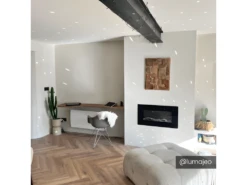 Cheminée électrique CHANDELA - Murale - L84 X P14 X H45 Cm - Noire -Electroménager Soldes cheminee 18818589