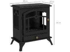 Cheminée Bioéthanol Sur Pied Style Néo-rétro Poêle 1 Brûleur 1,2 L Dim. 45L X 28l X 54H Cm Couverture 20-25 M² Acier Noir -Electroménager Soldes cheminee 18852321