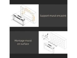 Cheminée Bioéthanol Murale Design Bauhaus - Double Brûleur 0,85 L - Pare-feu Verre Trempé - Acier Inox. Acier Noir -Electroménager Soldes cheminee 18852335