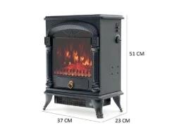 Cheminée Électrique 1950W Kekai Arizona 37x23x51 Cm Noir Avec Simulation De Feu Pour Intérieur -Electroménager Soldes cheminee 19433705