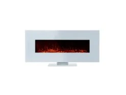 Cheminée Électrique Murale Encastrable Intérieur 1600W Kekai Alaska 128x26x61cm Simulation Feu Télécommande