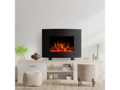 Cheminée Électrique Murale 2000W Kekai Iowa 55x22x43 Cm Noir Simulation Feu Télécommande Incluse Intérieur -Electroménager Soldes cheminee 19433751