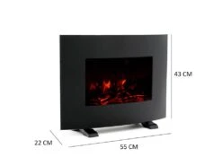 Cheminée Électrique Murale 2000W Kekai Iowa 55x22x43 Cm Noir Simulation Feu Télécommande Incluse Intérieur -Electroménager Soldes cheminee 19433755