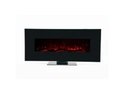 Cheminée Électrique Murale 1600W Kekai Minesota 84x26x53cm Noir Simulation De Feu Télécommande Intérieur