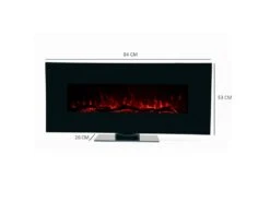 Cheminée Électrique Murale 1600W Kekai Minesota 84x26x53cm Noir Simulation De Feu Télécommande Intérieur -Electroménager Soldes cheminee 19433773