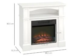 Cheminée électrique 1800W CAMILLA Blanche -Electroménager Soldes cheminee 21988245