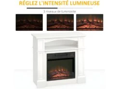 Cheminée électrique 1800W CAMILLA Blanche -Electroménager Soldes cheminee 21988247