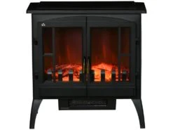 Cheminée Poêle électrique 2000W BARLETTA Noire -Electroménager Soldes cheminee 21988257