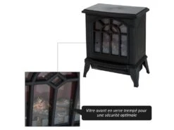 Cheminée électrique Style Rétro CAMPAGEM Noire -Electroménager Soldes cheminee 21988269