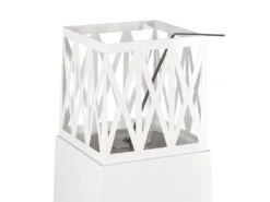 Cheminée Bioéthanol Sur Pied Kekai Mauna Loa 40x40x145 Cm Brûleur En Acier Inoxydable Et Étouffoir, Couleur Blanc -Electroménager Soldes cheminee 22028019