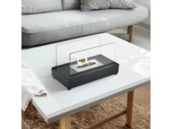 Cheminée Bioéthanol De Table Kekai Etna 35,5x18x20,5cm Brûleur En Acier Inoxydable, Verre Trempé Et Étouffoir -Electroménager Soldes cheminee 22028027