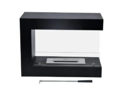 Cheminée Bioéthanol Sur Pied Kekai Krakatoa 60x26x45 Cm Brûleur En Acier Inoxydable, Verre Trempé Et Étouffoir -Electroménager Soldes cheminee 22028049