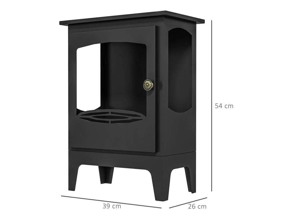 Cheminée Bioéthanol Sur Pied Style Néo-rétro Poêle - Brûleur 1,2 L - Contrôle De Flamme Et Manche Inclus - Acier Noir 5 Cheminée Bioéthanol Sur Pied Style Néo-rétro Poêle - Brûleur 1,2 L - Contrôle De Flamme Et Manche Inclus - Acier Noir – Image 3