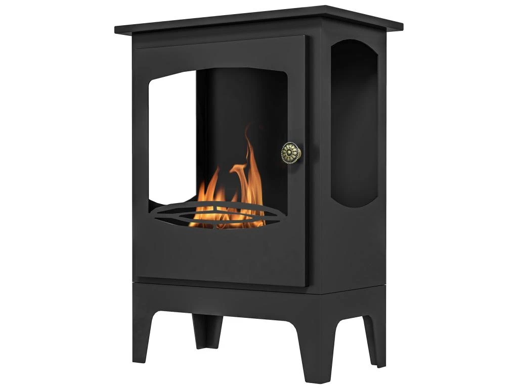 Cheminée Bioéthanol Sur Pied Style Néo-rétro Poêle - Brûleur 1,2 L - Contrôle De Flamme Et Manche Inclus - Acier Noir 6 Cheminée Bioéthanol Sur Pied Style Néo-rétro Poêle - Brûleur 1,2 L - Contrôle De Flamme Et Manche Inclus - Acier Noir – Image 4