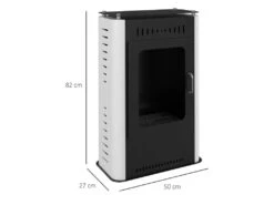 Cheminée Bioéthanol Design Contemporain - étagère - Brûleur 1,2 L - Contrôle De Flamme Et Manche Inclus - Acier Noir Blanc -Electroménager Soldes cheminee 22167461