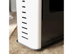 Cheminée Bioéthanol Design Contemporain - étagère - Brûleur 1,2 L - Contrôle De Flamme Et Manche Inclus - Acier Noir Blanc -Electroménager Soldes cheminee 22167465