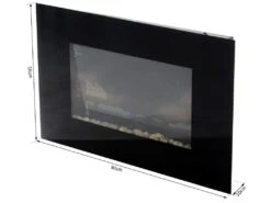 Cheminée électrique Murale LED 7 Effets Flammes + 7 Couleurs Ambiance + Galets Télécommande Thermostat 1000-2000 W Minuterie Noir -Electroménager Soldes cheminee 22167491