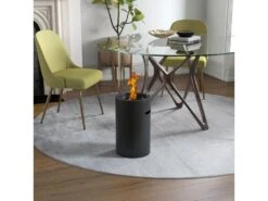 Cheminée Au Bioéthanol En Acier Et Verre Avec Une Capacité De 0,3 L Et Une Capacité De Chauffe De 15?, 27 X 27 X 82 Cm, Noir -Electroménager Soldes cheminee 22167513