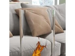 Cheminée Au Bioéthanol En Acier Et Verre Avec Une Capacité De 0,3 L Et Une Capacité De Chauffe De 15?, 27 X 27 X 82 Cm, Noir -Electroménager Soldes cheminee 22167515