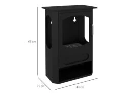 Cheminée Bioéthanol Design Contemporain - Range Bûches - Brûleur 1,2 L - Contrôle De Flamme Et Manche Inclus - Acier Noir -Electroménager Soldes cheminee 22167531