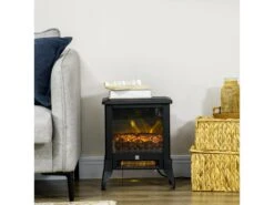 Cheminée électrique Poêle Style Rétro Thermostat 1800 W Effet Flamme LED Avec Température Régable Noir -Electroménager Soldes cheminee 22167543