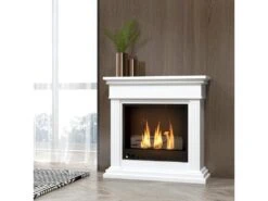 Cheminée à L'éthanol Bioéthanol 3 Brûleurs 0,4L - Couverture 16-18 ? - Autonomie Environ 2h - Blanc -Electroménager Soldes cheminee 22167553