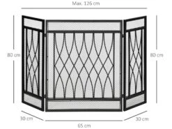 Grille De Protection Pour Cheminée - Pare-feu Large Pour Cheminée Ou Poêle - Pare-étincelles - Barrière De Sécurité - 3 Volets Pliables - Métal Noir -Electroménager Soldes cheminee 23010499