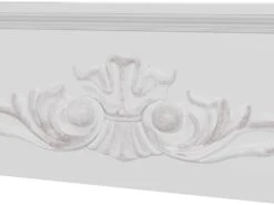 Manteau De Cheminée Style Baroque - Dim. 101L X 19l X 100H Cm - Bois De Sapin Blanc Effet Vieilli -Electroménager Soldes cheminee 23021417