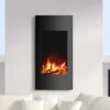 Cheminée électrique Incurvée VULCANO - L41 X P13 X H81 Cm - Noire -Electroménager Soldes cheminee 267969