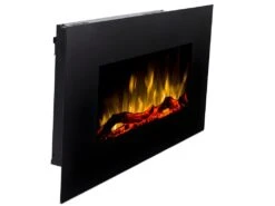 Cheminée électrique CHANDELA - Murale - L84 X P14 X H45 Cm - Noire -Electroménager Soldes cheminee 269437