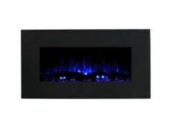 Cheminée électrique CHANDELA - Murale - L84 X P14 X H45 Cm - Noire -Electroménager Soldes cheminee 269439
