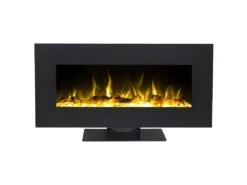 Cheminée électrique IRAZU - Murale Ou à Poser - LEDs & Bluetooth - L106,68 X P26 X H57,2 Cm - Noire -Electroménager Soldes cheminee 390123