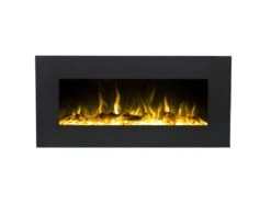 Cheminée électrique IRAZU - Murale Ou à Poser - LEDs & Bluetooth - L106,68 X P26 X H57,2 Cm - Noire -Electroménager Soldes cheminee 390125