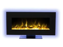 Cheminée électrique IRAZU - Murale Ou à Poser - LEDs & Bluetooth - L106,68 X P26 X H57,2 Cm - Noire -Electroménager Soldes cheminee 390131