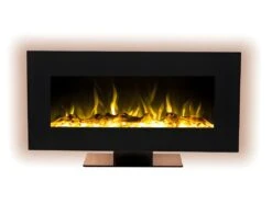 Cheminée électrique IRAZU - Murale Ou à Poser - LEDs & Bluetooth - L106,68 X P26 X H57,2 Cm - Noire -Electroménager Soldes cheminee 390139