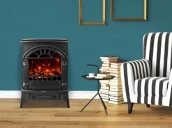 Cheminée électrique Poêle PITON - L41 X P25.5 X H56.5 Cm - Noire